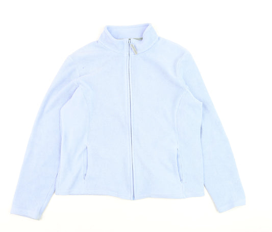 Marks and Spencer Women Pale Blue Fleece Full Zip Sweatshirt UK 14