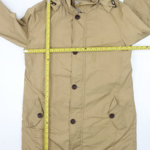 Howick Men's Beige The Bleecker Mac Rain Coat Hooded M