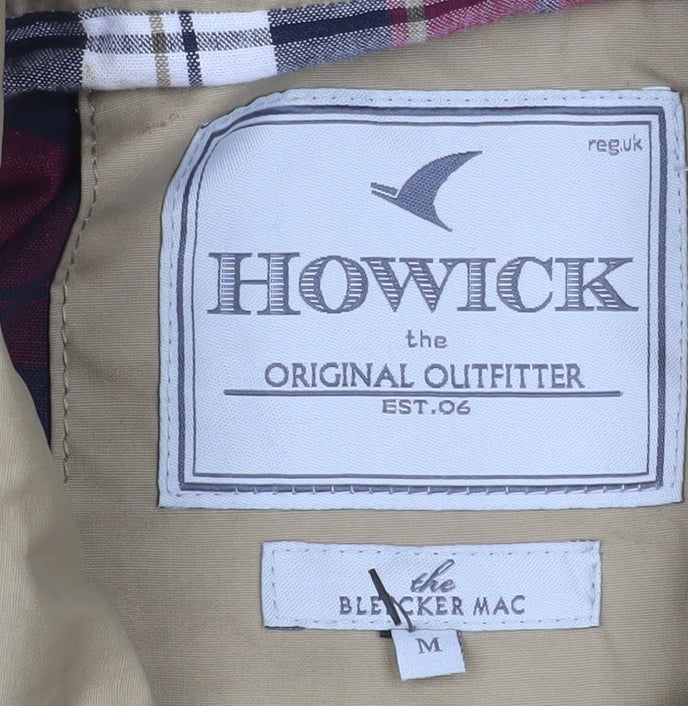 Howick Men's Beige The Bleecker Mac Rain Coat Hooded M