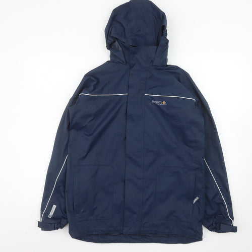 Regatta Men’s Blue Waterproof Hooded Rain Coat Jacket Size 164
