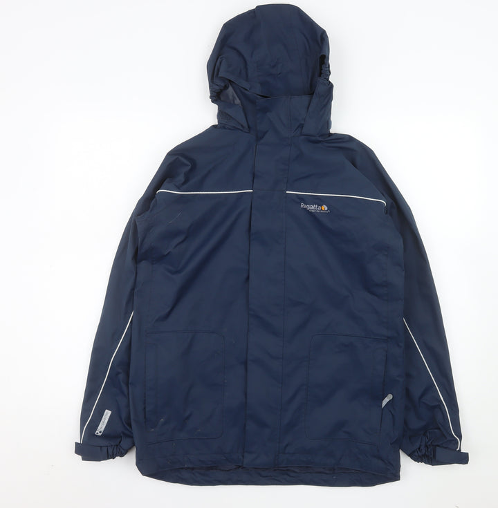 Regatta Men’s Blue Waterproof Hooded Rain Coat Jacket Size 164