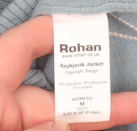 Rohan Womens Blue Reykjavik Wool Zip Up Jacket Size M
