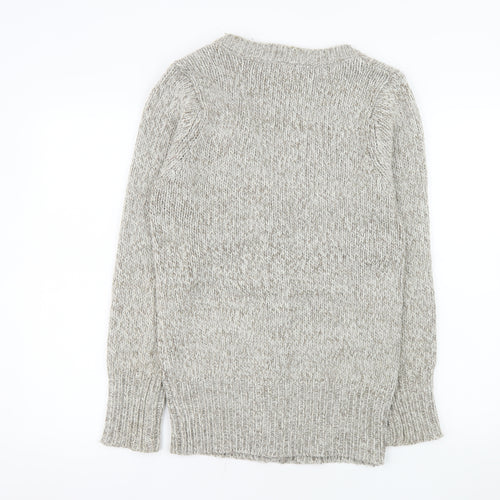 TRF Knitwear Beige Acrylic Chunky-Knit Cardigan S Long Sleeve