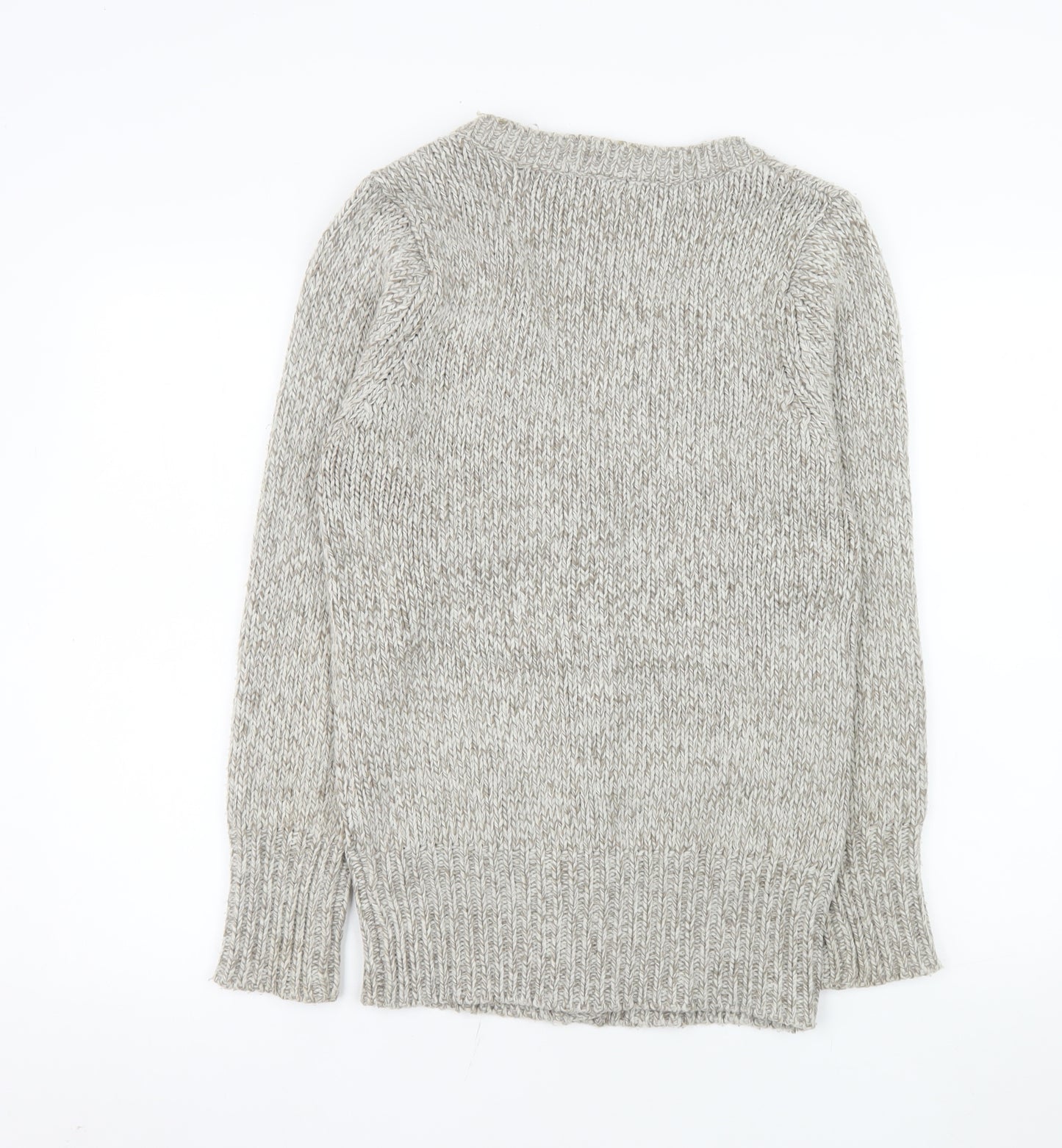 TRF Knitwear Beige Acrylic Chunky-Knit Cardigan S Long Sleeve
