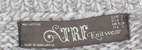 TRF Knitwear Beige Acrylic Chunky-Knit Cardigan S Long Sleeve