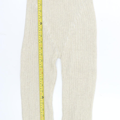 PrettyLittleThing Women’s Beige Rib Knit Long Sleeve Catsuit Size S