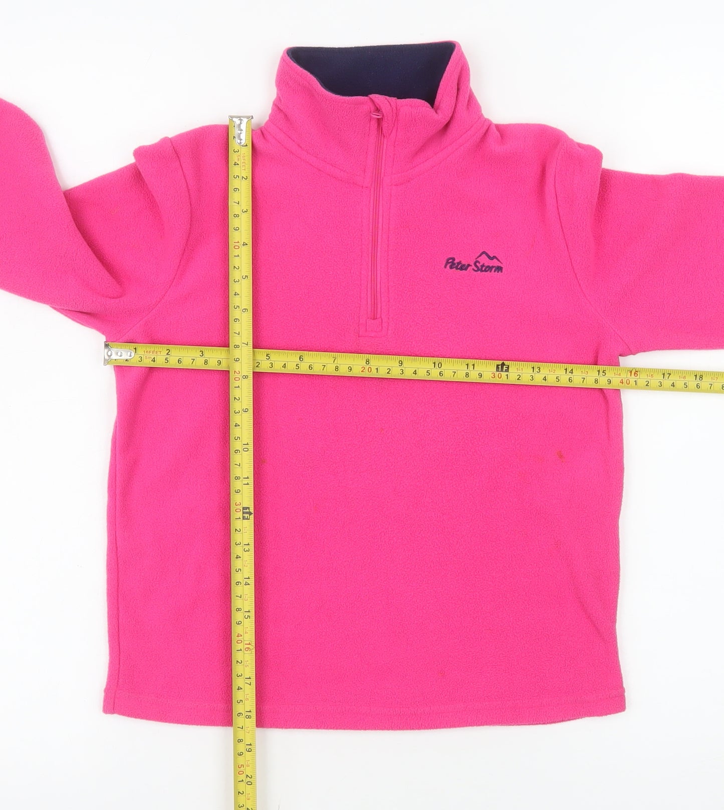 Peter Storm Girls Pink Fleece 1/2 Zip Pullover Sweatshirt 7-8 Years