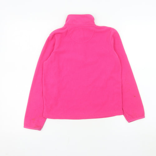 Peter Storm Girls Pink Fleece 1/2 Zip Pullover Sweatshirt 7-8 Years