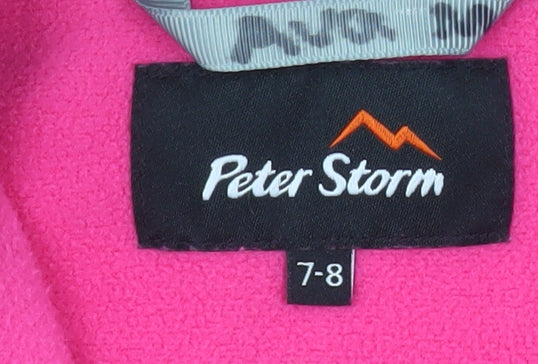 Peter Storm Girls Pink Fleece 1/2 Zip Pullover Sweatshirt 7-8 Years