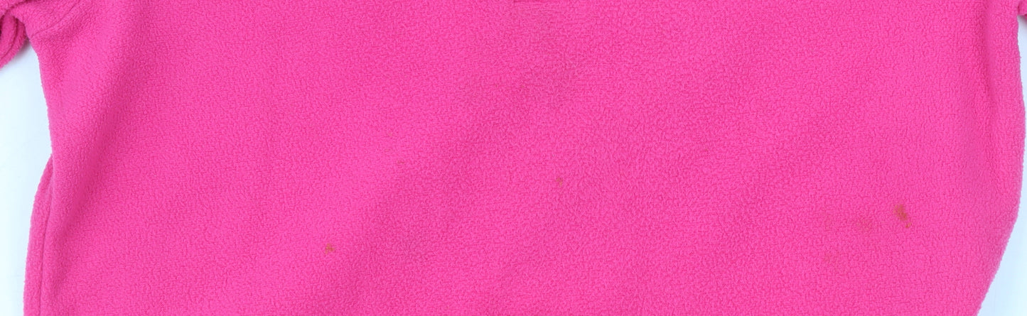 Peter Storm Girls Pink Fleece 1/2 Zip Pullover Sweatshirt 7-8 Years