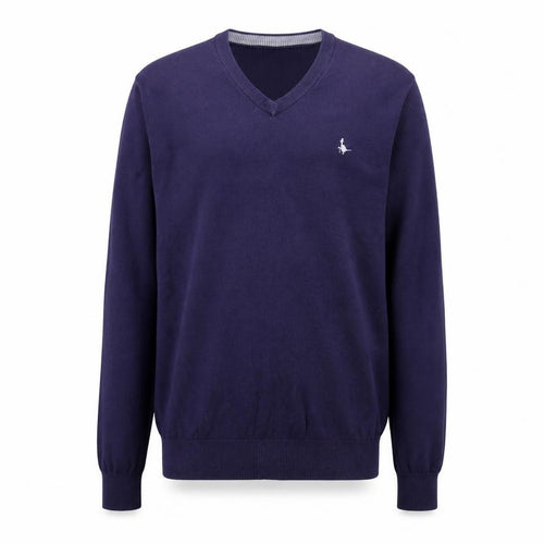 Jack Wills Men's Purple XS V-Neck Cotton Cashmere Jumper