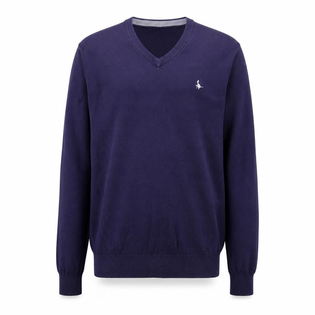 Jack Wills Men's Purple XS V-Neck Cotton Cashmere Jumper