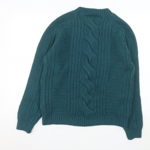 Fat Face Women Green Cable Knit Pullover Jumper UK 14