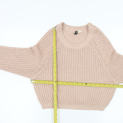 H&M Women Beige Chunky Knit Pullover Jumper Size S