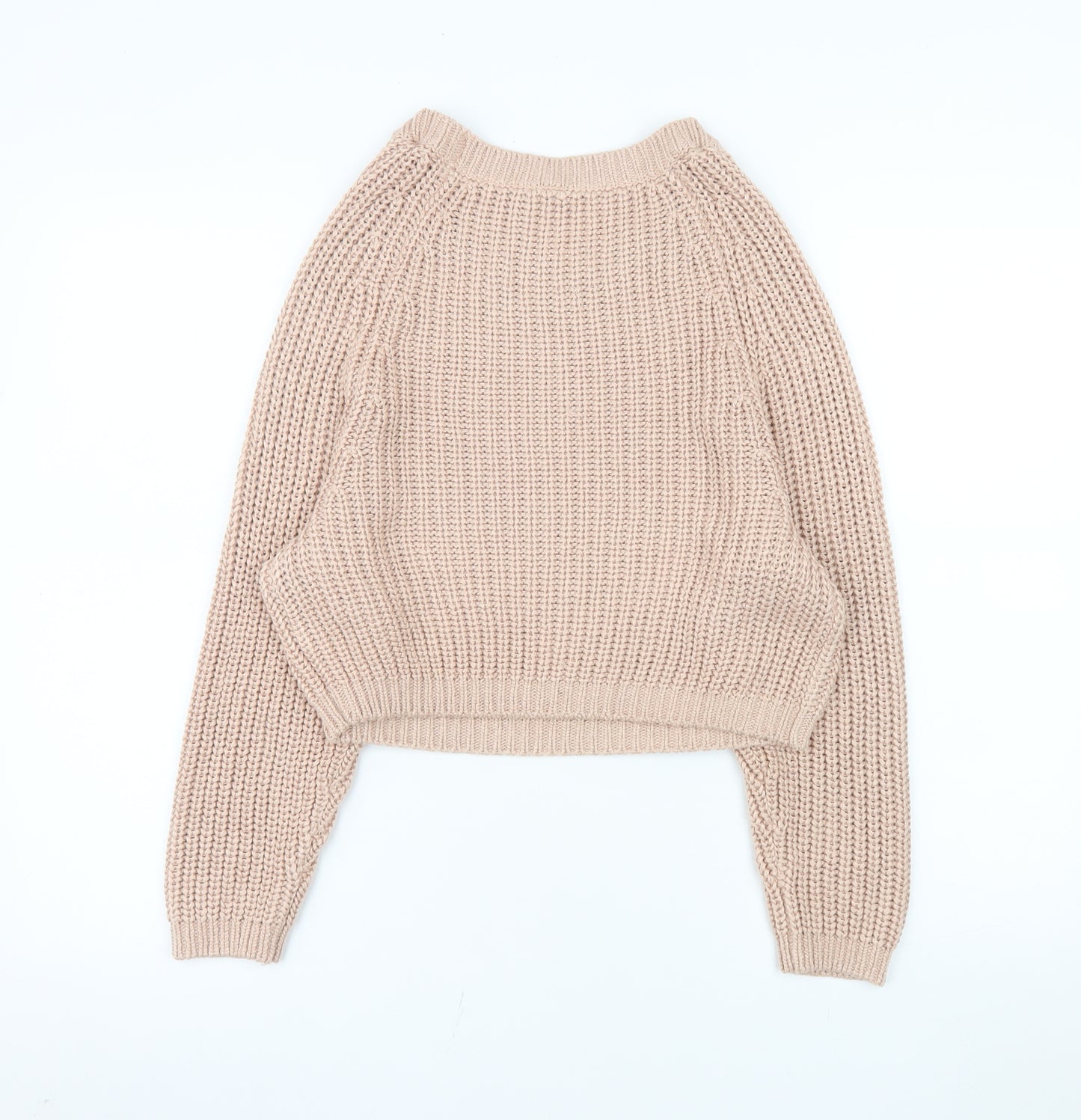 H&M Women Beige Chunky Knit Pullover Jumper Size S