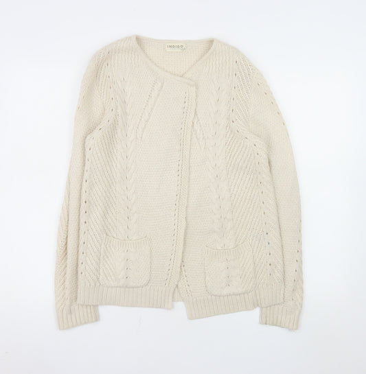 Marks and Spencer Women’s Ivory Cable Knit Long Sleeve Cardigan Size 10