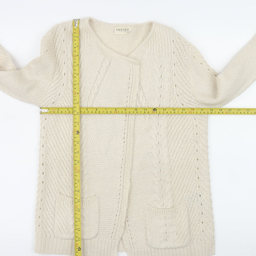 Marks and Spencer Women’s Ivory Cable Knit Long Sleeve Cardigan Size 10