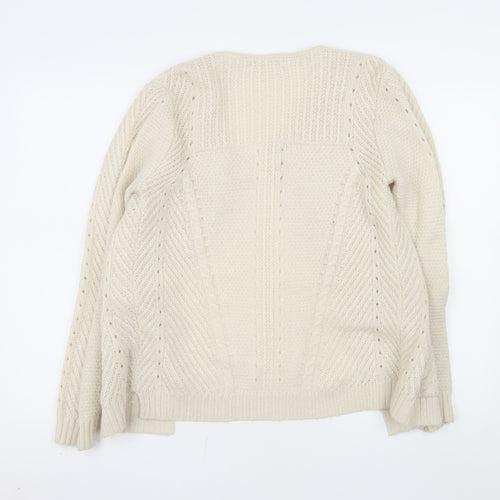 Marks and Spencer Women’s Ivory Cable Knit Long Sleeve Cardigan Size 10
