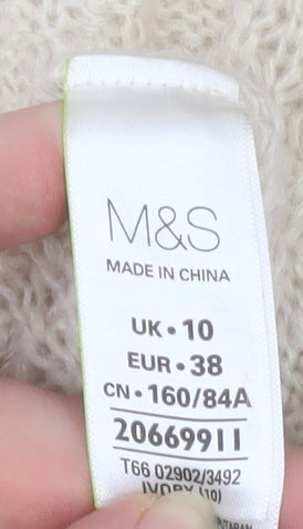 Marks and Spencer Women’s Ivory Cable Knit Long Sleeve Cardigan Size 10