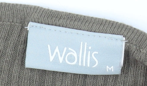 Wallis Women Brown Knit Jumper Dress M Long Sleeve Scoop Neck