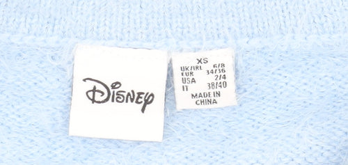 Disney Women’s Blue Stitch Crew Neck Pullover Sweatshirt XS
