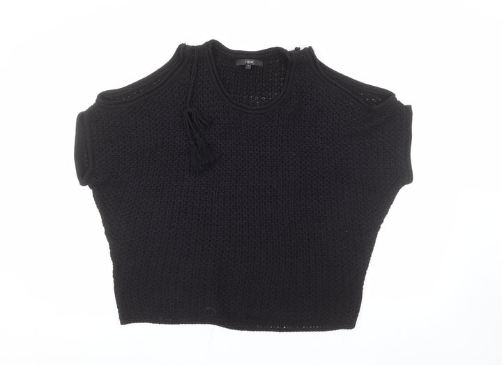 Next Women Black Sleeveless Open-Knit Pullover Jumper Size M