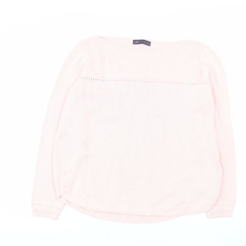 Marks and Spencer Women Pink Cotton Long Sleeve Pullover Jumper Size 18