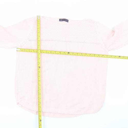 Marks and Spencer Women Pink Cotton Long Sleeve Pullover Jumper Size 18