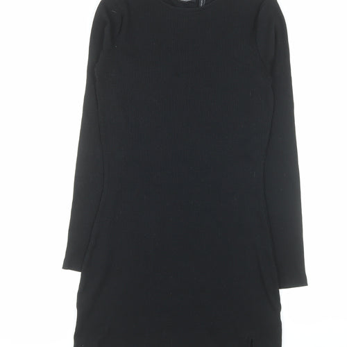 ASOS Women Black Size 14 Bodycon Long Sleeve Knit Dress