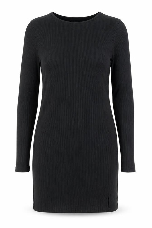 Front view of ASOS Women Black, size 14, Bodycon Long Sleeve Knit Dress