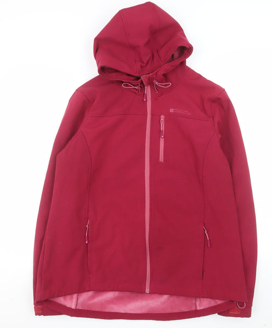 Mountain Warehouse Womens Red Softshell Hooded Jacket Size 18