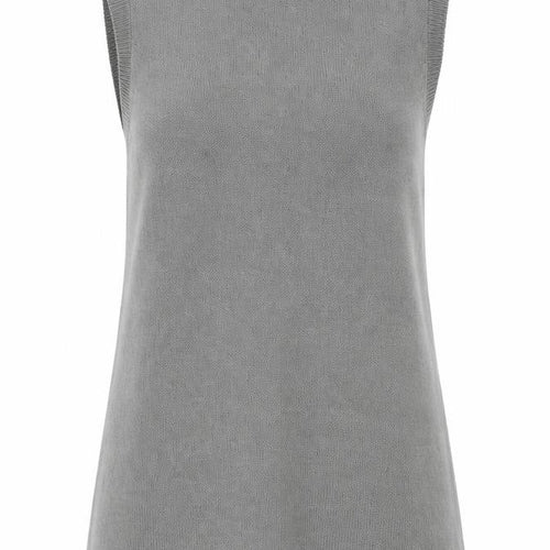 ZARA Women Grey Knit Sleeveless Vest Jumper Size M