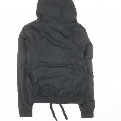 Crafted Women’s Black Hooded Windbreaker Jacket Size S