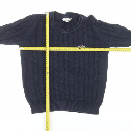 Tokyo Laundry Women's Blue Cable-Knit Cotton Jumper M
