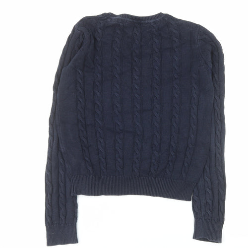 Tokyo Laundry Women's Blue Cable-Knit Cotton Jumper M