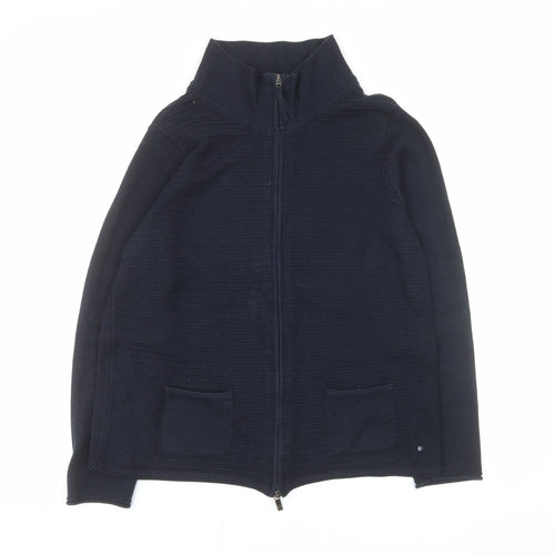 Olsen Women's Navy Cotton Acrylic Full Zip Jacket UK 14