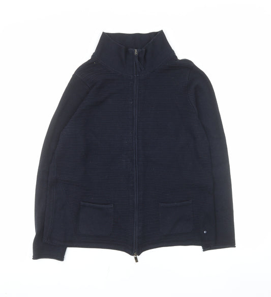 Olsen Women's Navy Cotton Acrylic Full Zip Jacket UK 14