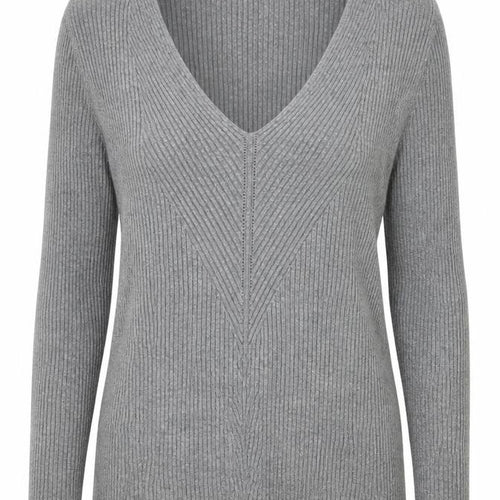 French Connection Women's Grey V-Neck Knit Top XS