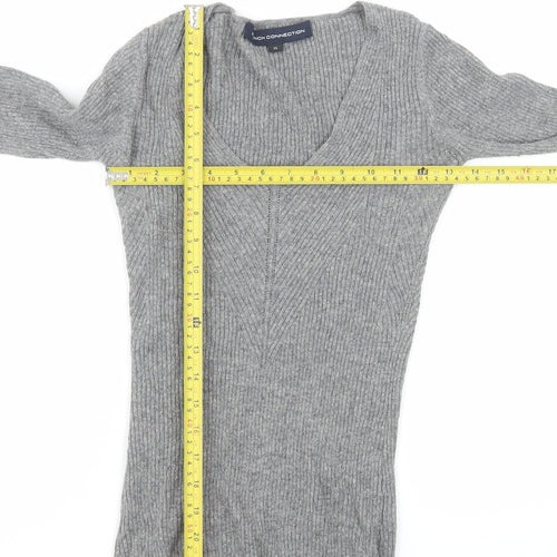 French Connection Women's Grey V-Neck Knit Top XS