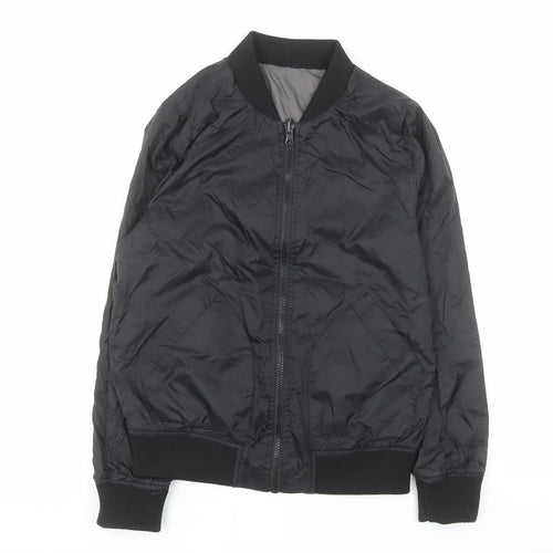 Very Girls Black Bomber Jacket 12 Years Lined Full Zip Casual Outerwear