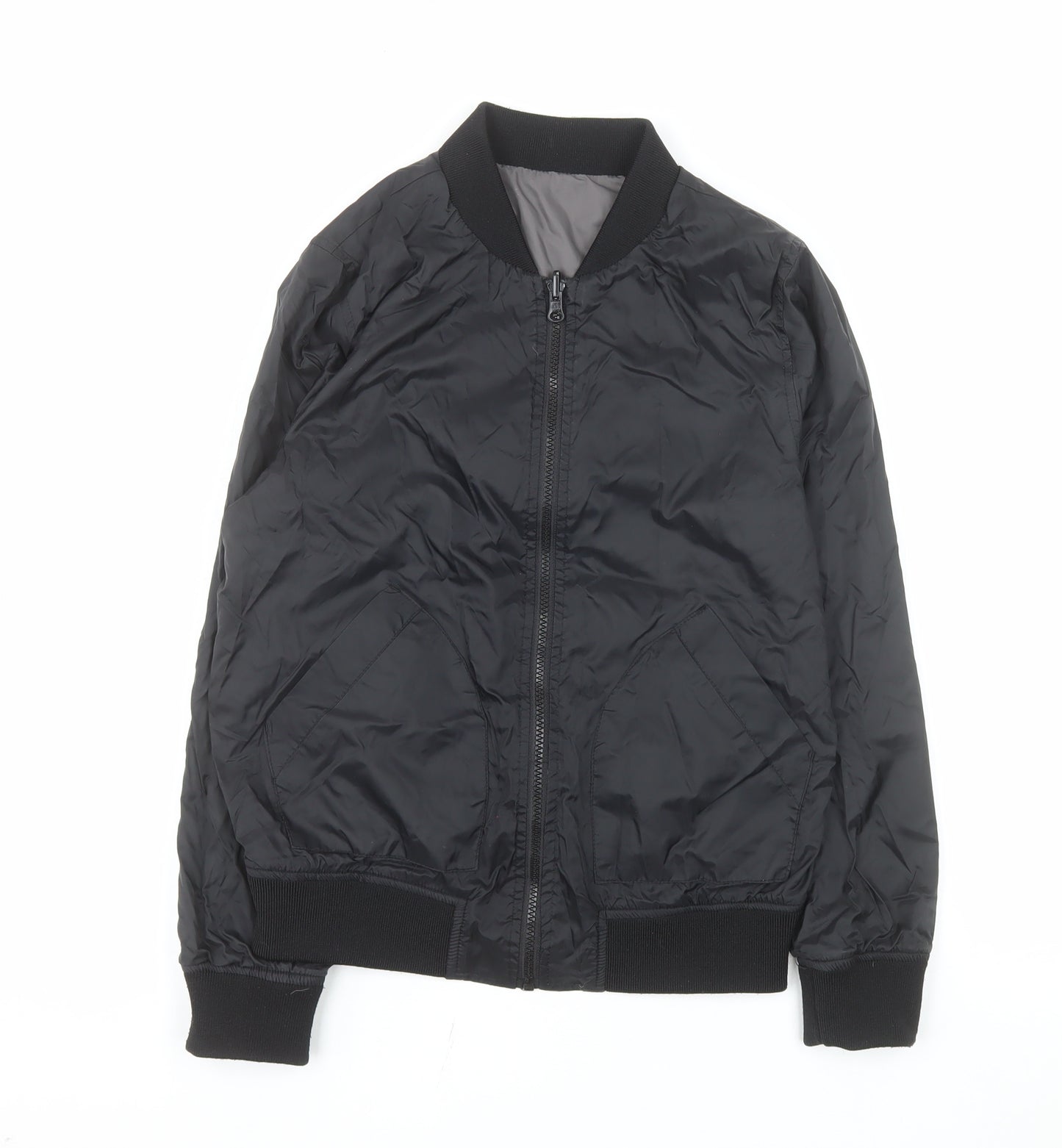 Very Girls Black Bomber Jacket 12 Years Lined Full Zip Casual Outerwear