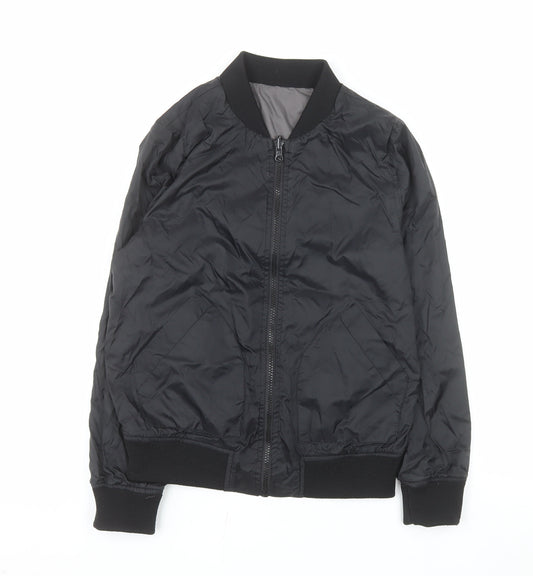 Very Girls Black Bomber Jacket 12 Years Lined Full Zip Casual Outerwear
