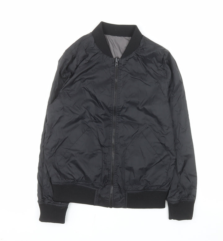 Very Girls Black Bomber Jacket 12 Years Lined Full Zip Casual Outerwear
