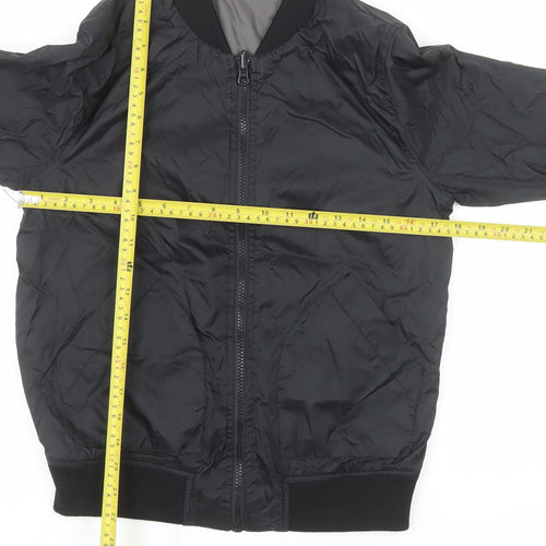 Very Girls Black Bomber Jacket 12 Years Lined Full Zip Casual Outerwear