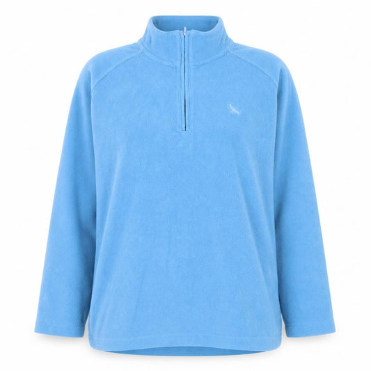 Front view of Hawkshead Women Blue Fleece 1/4 Zip Pullover Sweatshirt, size 14