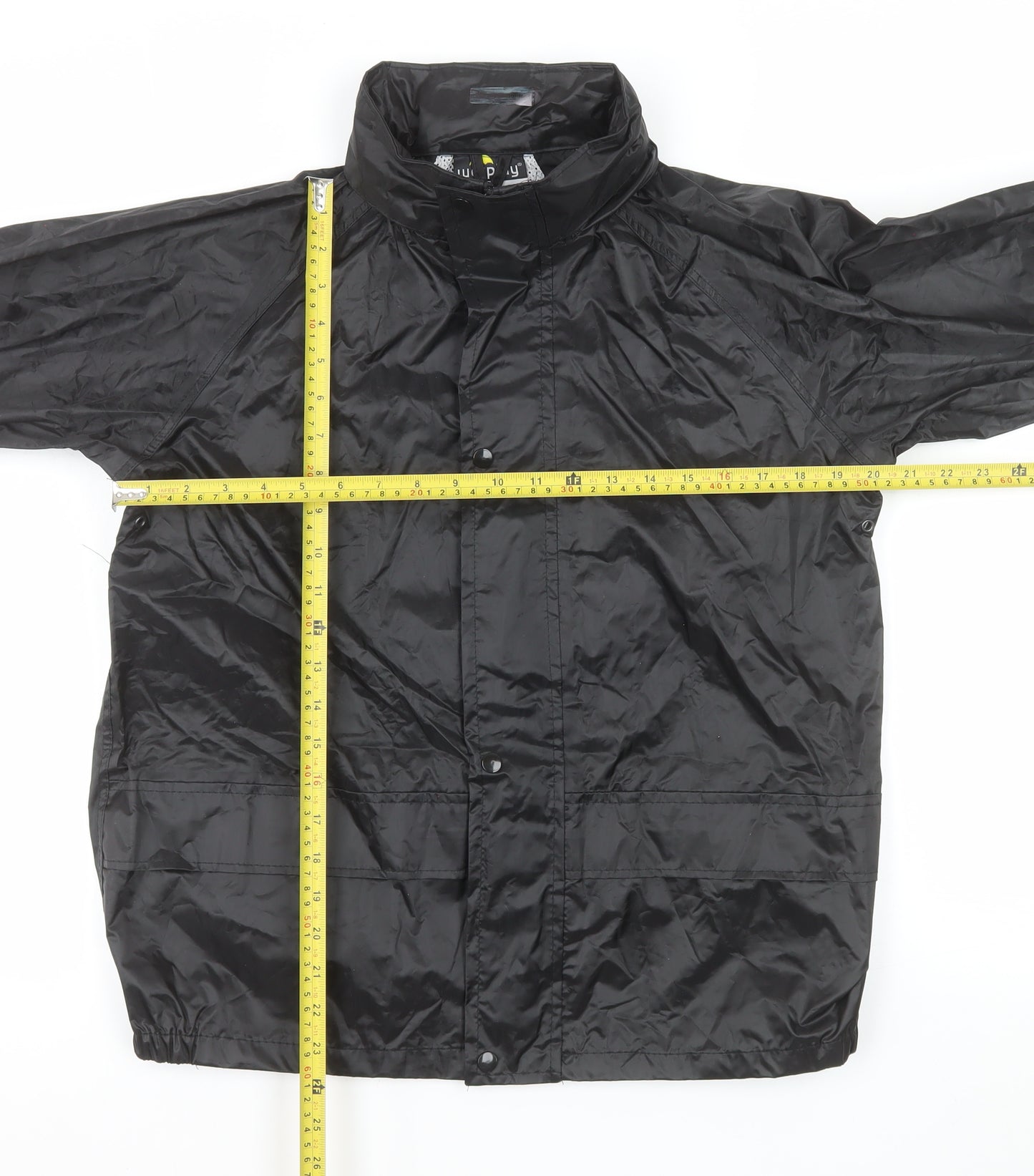 Wetplay Boys Black Waterproof Rain Coat Jacket 13 Years Polyester