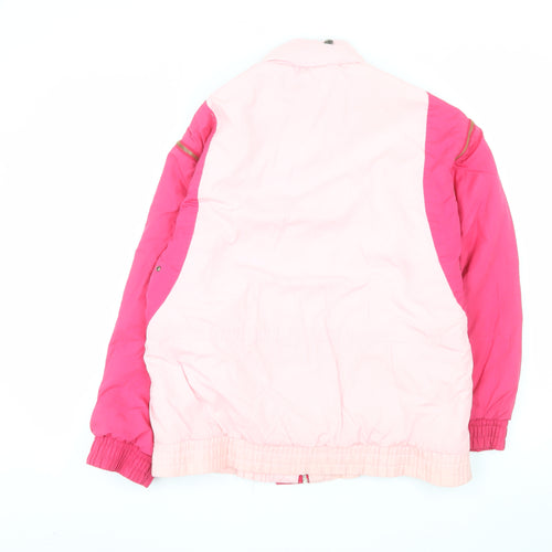 Rodeo Women's Pink Colourblock Puffer Jacket Size 10 Retro 80s Style