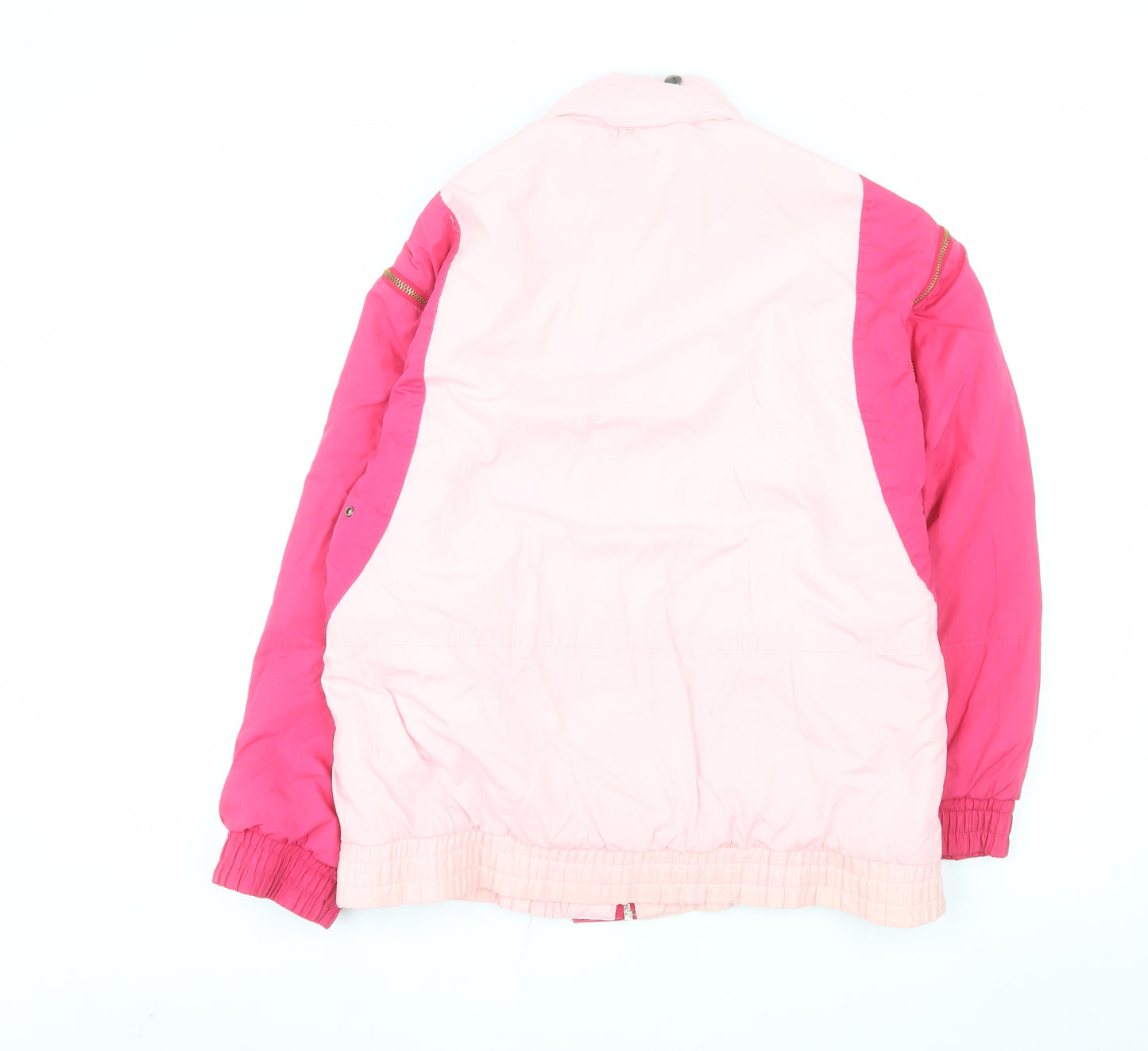 Rodeo Women's Pink Colourblock Puffer Jacket Size 10 Retro 80s Style