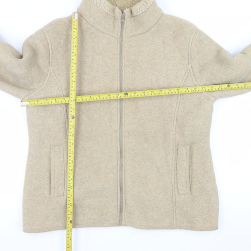 Jack Murphy Men's Beige Fleece Full Zip Outdoor Jacket Size 16