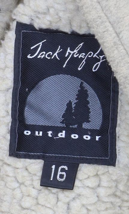 Jack Murphy Men's Beige Fleece Full Zip Outdoor Jacket Size 16